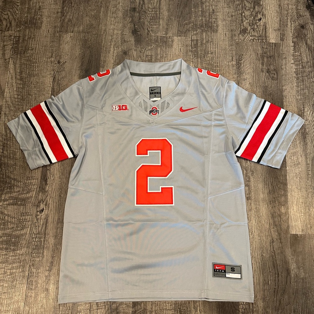 Caleb Downs Ohio State Buckeyes Gray Jersey Men’s Size XL-XXL